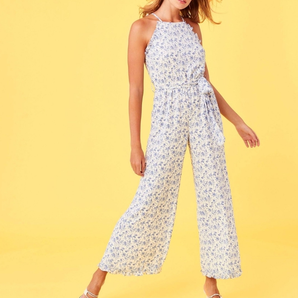 Cece Women's  Patterned Ruffle jumpsuit